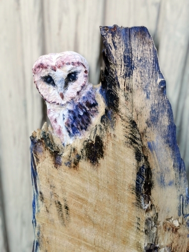schleiereule barn owl motors�ge kettens�ge schnitzen jochen adam holzwerker