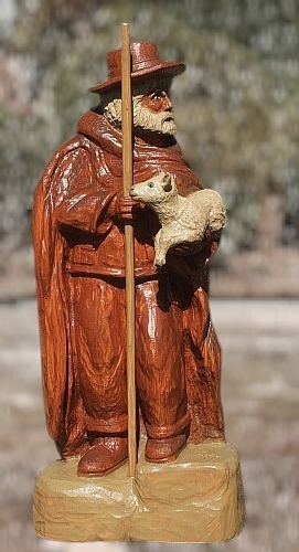 hirte sheperd lamb  motors�ge kettens�ge schnitzen jochen adam holzwerker